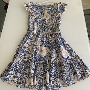 Women’s sundress in Blue & Cream Tiered Dress.